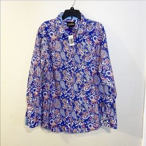 NWT-Cremieux Men’s Long Sleeve Button Front Shirt